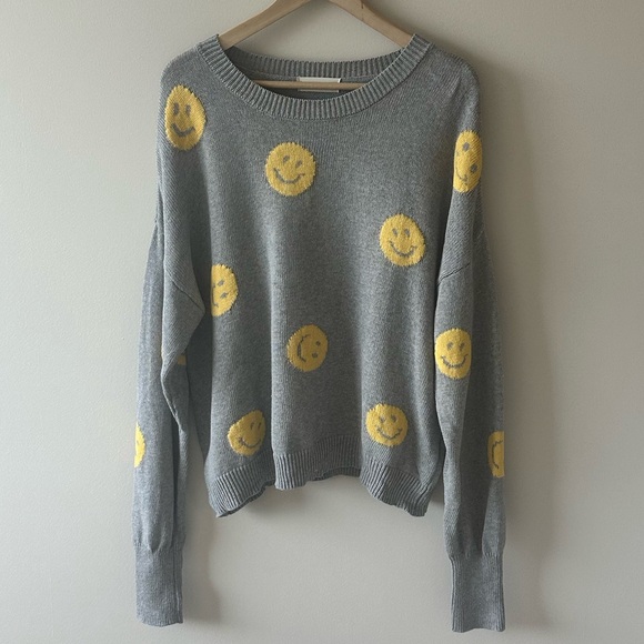 By Together 100% Cotton Smiley Sweater - Picture 1 of 4